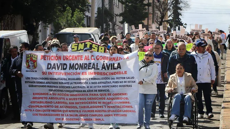 Protesta SNTSA en Zacatecas